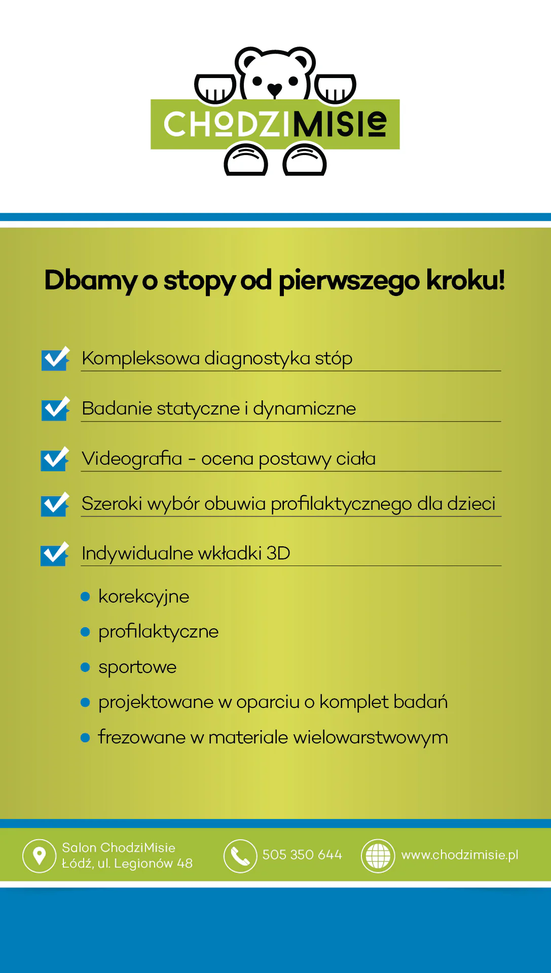 Rollup Fundacji ChodziMisie — hasło o dbaniu o stopy